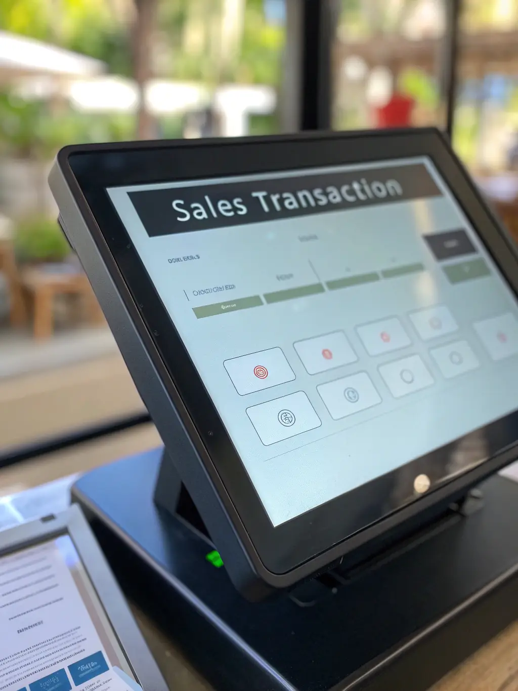 A detailed image of a restaurant's point-of-sale system being analyzed, representing the diagnostic service for operational efficiency.