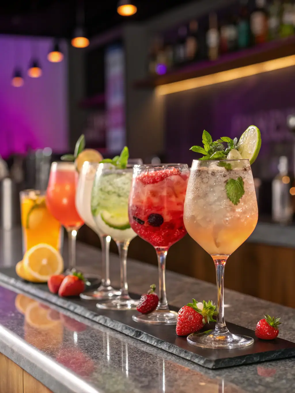 A close-up shot of a bartender crafting a unique cocktail, highlighting the restaurant's beverage offerings and mixology expertise.